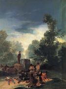 Francisco Goya Highwaymen attacking a  Coach oil painting on canvas